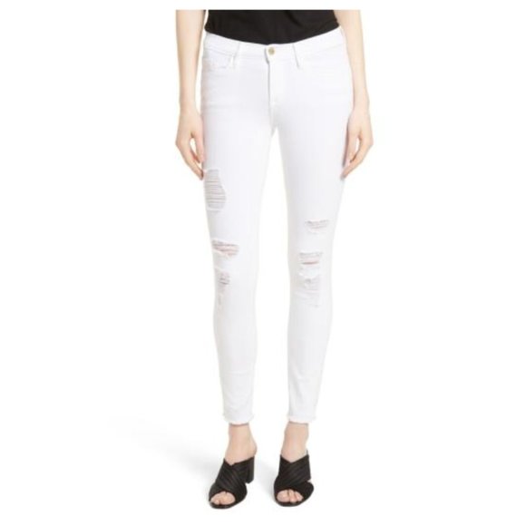 NEW Frame Le Skinny De Jeanne in Blanc Jefferson Size 26 - Picture 2 of 12